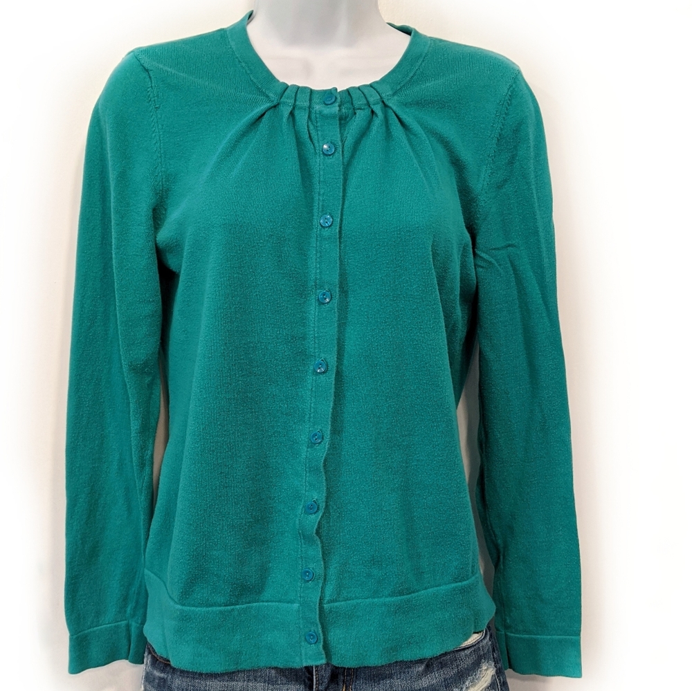 Ann Taylor Loft Factory Teal Cardigan Sweater
